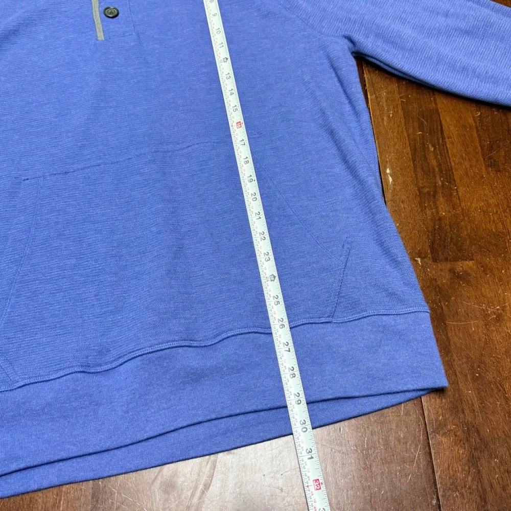 Banana Republic Pullover Mens XL Blue Textured Button Mock‎ Neck 676207-00